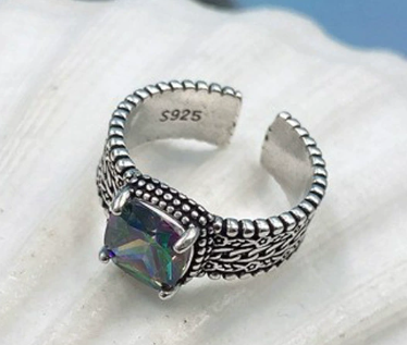 S925 Sterling Silver Colorful Purple Zircon Ring KrazySales