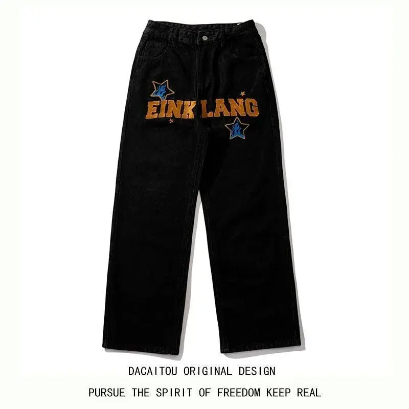 Retro American Hip-Hop Wide Leg Jeans for Men KrazySales
