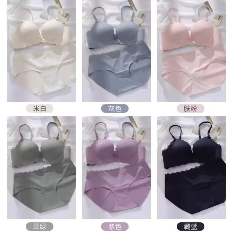 Seamless Push-Up Wireless Bra Set for Small Bust KrazySales