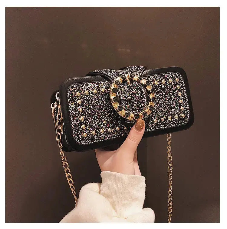 Trendy Sequin Women's Shoulder Bag with Chain Strap KrazySales