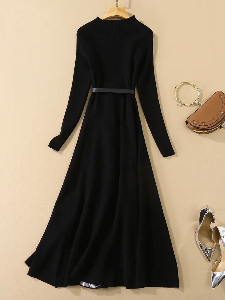 Elegant Long Sleeve Knit Dress with Ankle Length (2020) KrazySales