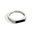 Sterling Silver Black Ring with Cool Wind Design