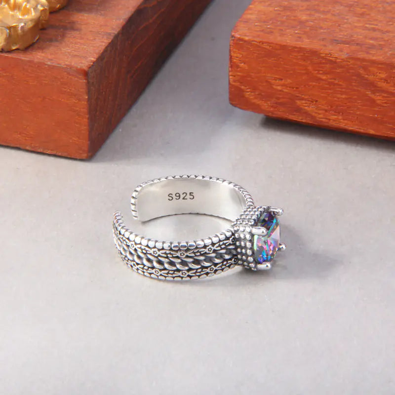 S925 Sterling Silver Colorful Purple Zircon Ring KrazySales