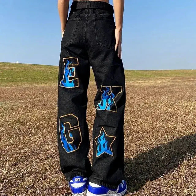 Retro American Hip-Hop Wide Leg Jeans for Men KrazySales
