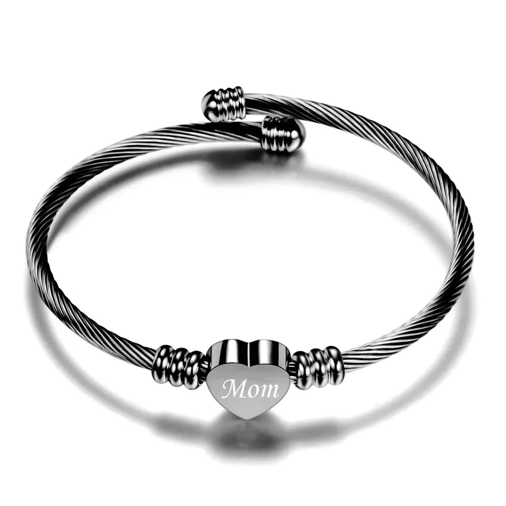 Stainless Steel Braided Mother’s Day Bracelets for Mom